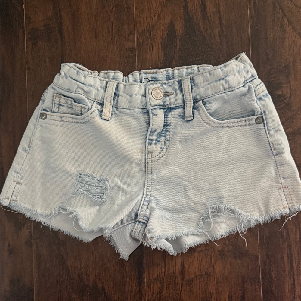 Art Class Light Blue Distressed Kids Shorts
